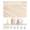 image:imageHigh Waisted Bandeau Bikini Set  Women Strapless Two Piece Swimsuits Ribbed Longline Full Coverage Bathing Suits SwimwearBeige