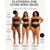 image:imageHigh Waisted Bandeau Bikini Set  Women Strapless Two Piece Swimsuits Ribbed Longline Full Coverage Bathing Suits SwimwearBlack