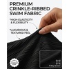 image:imageHigh Waisted Bandeau Bikini Set  Women Strapless Two Piece Swimsuits Ribbed Longline Full Coverage Bathing Suits SwimwearBlack