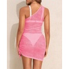 image:imageTalisea Sheer Swimsuit Coverup for Women Mesh Sexy One Shoulder Bathing Suit See Through Beach Swimwear Cover Ups DressHot Pink