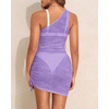 image:imageTalisea Sheer Swimsuit Coverup for Women Mesh Sexy One Shoulder Bathing Suit See Through Beach Swimwear Cover Ups DressPurple