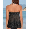 image:imageTalisea Women Bandeau Tankini Top Only Mesh Strapless Swimsuits Top Halter Flyaway Bathing Suits No BottomBlack Dot