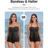 image:imageTalisea Women Bandeau Tankini Top Only Mesh Strapless Swimsuits Top Halter Flyaway Bathing Suits No BottomBlack Dot