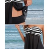 image:imageTalisea Women Bandeau Tankini Top Only Mesh Strapless Swimsuits Top Halter Flyaway Bathing Suits No BottomBlack Stripe