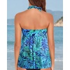 image:imageTalisea Women Bandeau Tankini Top Only Mesh Strapless Swimsuits Top Halter Flyaway Bathing Suits No BottomBlue Leaves