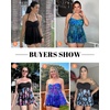 image:imageTalisea Women Bandeau Tankini Top Only Mesh Strapless Swimsuits Top Halter Flyaway Bathing Suits No BottomBlue Leaves