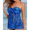 image:imageTalisea Women Bandeau Tankini Top Only Mesh Strapless Swimsuits Top Halter Flyaway Bathing Suits No BottomBlue Paisley