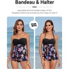 image:imageTalisea Women Bandeau Tankini Top Only Mesh Strapless Swimsuits Top Halter Flyaway Bathing Suits No BottomColorful Floral