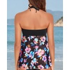 image:imageTalisea Women Bandeau Tankini Top Only Mesh Strapless Swimsuits Top Halter Flyaway Bathing Suits No BottomColorful Floral