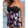 image:imageTalisea Women Bandeau Tankini Top Only Mesh Strapless Swimsuits Top Halter Flyaway Bathing Suits No BottomColorful Floral