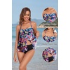image:imageTalisea Women Bandeau Tankini Top Only Mesh Strapless Swimsuits Top Halter Flyaway Bathing Suits No BottomColorful Flowers