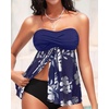 image:imageTalisea Women Bandeau Tankini Top Only Mesh Strapless Swimsuits Top Halter Flyaway Bathing Suits No BottomNavy White Flower