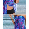 image:imageTalisea Women Bandeau Tankini Top Only Mesh Strapless Swimsuits Top Halter Flyaway Bathing Suits No BottomPurple Leaves