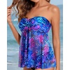 image:imageTalisea Women Bandeau Tankini Top Only Mesh Strapless Swimsuits Top Halter Flyaway Bathing Suits No BottomPurple Leaves