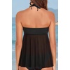 image:imageTalisea Women Bandeau Tankini Top Only Mesh Strapless Swimsuits Top Halter Flyaway Bathing Suits No BottomSolid Black