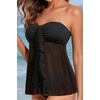 image:imageTalisea Women Bandeau Tankini Top Only Mesh Strapless Swimsuits Top Halter Flyaway Bathing Suits No BottomSolid Black