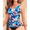 image:imageTankini Swim Top Only  Tummy Control Bathing Suit Top Modest Swimsuit Top No BottomBlue Flowers