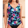 image:imageTankini Swim Top Only  Tummy Control Bathing Suit Top Modest Swimsuit Top No BottomMulti Floral
