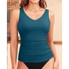 image:imageTankini Swim Top Only  Tummy Control Bathing Suit Top Modest Swimsuit Top No BottomTeal