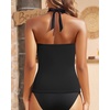 image:imageWomen Tankini Bathing Suit Top  Halter Swim Tops Only Tummy Control No Bottom SwimwearBlack