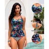 image:imageWomen Tankini Bathing Suit Top  Halter Swim Tops Only Tummy Control No Bottom SwimwearBlack Flower