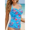 image:imageWomen Tankini Bathing Suit Top  Halter Swim Tops Only Tummy Control No Bottom SwimwearBlue Floral
