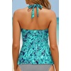 image:imageWomen Tankini Bathing Suit Top  Halter Swim Tops Only Tummy Control No Bottom SwimwearGreen Paisley