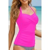 image:imageWomen Tankini Bathing Suit Top  Halter Swim Tops Only Tummy Control No Bottom SwimwearHot Pink