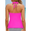 image:imageWomen Tankini Bathing Suit Top  Halter Swim Tops Only Tummy Control No Bottom SwimwearHot Pink