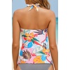 image:imageWomen Tankini Bathing Suit Top  Halter Swim Tops Only Tummy Control No Bottom SwimwearPink Flower