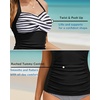 image:imageWomen Tankini Bathing Suit Top  Halter Swim Tops Only Tummy Control No Bottom SwimwearStripe and Black