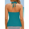 image:imageWomen Tankini Bathing Suit Top  Halter Swim Tops Only Tummy Control No Bottom SwimwearTeal