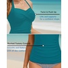image:imageWomen Tankini Bathing Suit Top  Halter Swim Tops Only Tummy Control No Bottom SwimwearTeal