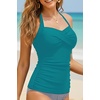 image:imageWomen Tankini Bathing Suit Top  Halter Swim Tops Only Tummy Control No Bottom SwimwearTeal