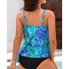image:imageWomen Tankini Swim Top Only  Swimsuit Bathing Suit Top Side Tie Swim Top No Bottom 2025Blue Leaves
