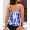 image:imageWomen Tankini Swim Top Only  Swimsuit Bathing Suit Top Side Tie Swim Top No Bottom 2025Blue Tie Dye