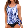 image:imageWomen Tankini Swim Top Only  Swimsuit Bathing Suit Top Side Tie Swim Top No Bottom 2025Blue Tie Dye
