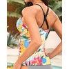 image:imageWomen Tankini Swimsuit Tops Only  Tummy Control Bathing Suit Top 2025 Modest V Neck Twist Front Cutout Swim Top No BottomColorful Floral