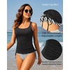 image:imageWomen Tankini Top Only  Tummy Control Bathing Suit Top 2025 Modest Swim Tank Top Swimsuits No BottomBlack