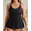 image:imageWomens Flowy Tankini Tops Only  Modest Bathing Suit Loose Fit Swimsuit Swim Tops No Bottom 2025 Available in PlusBlack