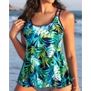 image:imageWomens Flowy Tankini Tops Only  Modest Bathing Suit Loose Fit Swimsuit Swim Tops No Bottom 2025 Available in PlusBlue Leaves