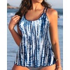image:imageWomens Flowy Tankini Tops Only  Modest Bathing Suit Loose Fit Swimsuit Swim Tops No Bottom 2025 Available in PlusBlue Tie Dye