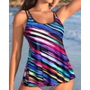 image:imageWomens Flowy Tankini Tops Only  Modest Bathing Suit Loose Fit Swimsuit Swim Tops No Bottom 2025 Available in PlusColor Striped