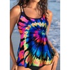 image:imageWomens Flowy Tankini Tops Only  Modest Bathing Suit Loose Fit Swimsuit Swim Tops No Bottom 2025 Available in PlusColorful Tie Dye