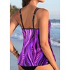 image:imageWomens Flowy Tankini Tops Only  Modest Bathing Suit Loose Fit Swimsuit Swim Tops No Bottom 2025 Available in PlusPurple Wavy Pattern