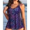 image:imageWomens Flowy Tankini Tops Only  Modest Bathing Suit Loose Fit Swimsuit Swim Tops No Bottom 2025 Available in PlusStar Whole Sky