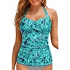 image:imageWomen Tankini Bathing Suit Top  Halter Swim Tops Only Tummy Control No Bottom SwimwearGreen Paisley