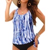image:imageWomen Tankini Swim Top Only  Swimsuit Bathing Suit Top Side Tie Swim Top No Bottom 2025Blue Tie Dye