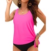 image:imageWomen Tankini Swim Top Only  Swimsuit Bathing Suit Top Side Tie Swim Top No Bottom 2025Neon Pink