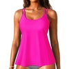 image:imageWomens Flowy Tankini Tops Only  Modest Bathing Suit Loose Fit Swimsuit Swim Tops No Bottom 2025 Available in PlusHot Pink